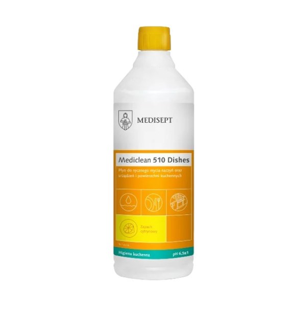 MEDISEPT Mediclean 510 Dishes Płyn do ręcznego mycia naczyń CYTRYNA 1l (_/12/1)