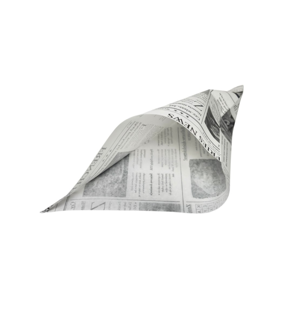 KIEL-PAK koperta powlekana ROŻEK duży 22x22cm nadruk GAZETA (_/25/200)