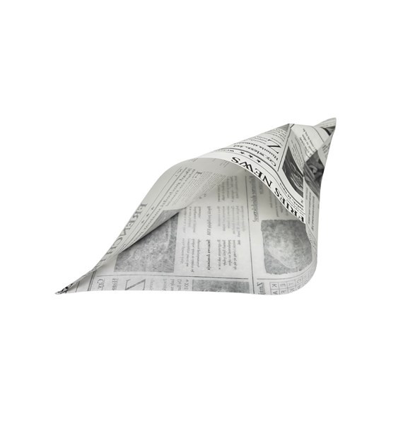 KIEL-PAK koperta powlekana ROŻEK duży 22x22cm nadruk GAZETA (_/25/200)