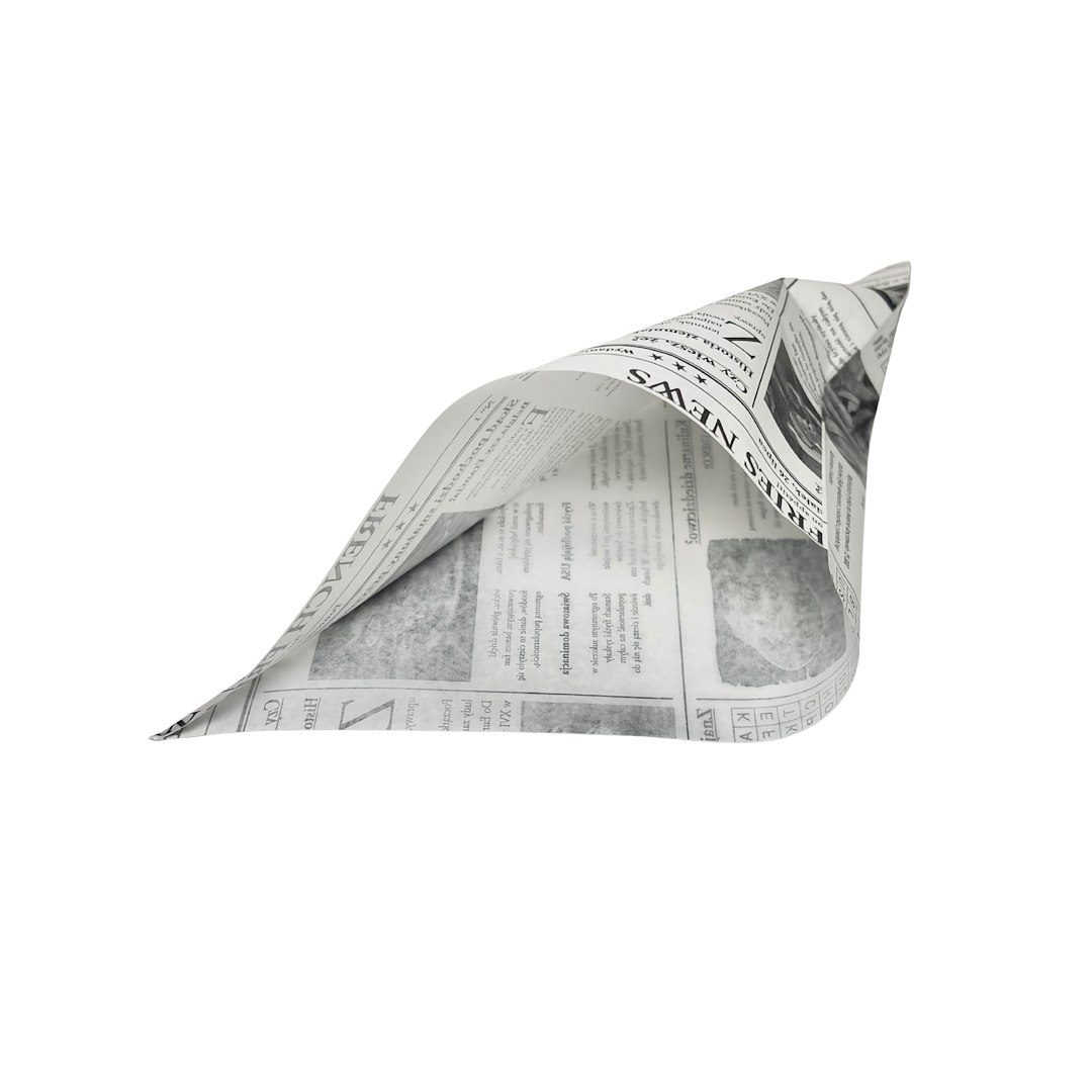 KIEL-PAK koperta powlekana ROŻEK duży 22x22cm nadruk GAZETA (_/25/200)