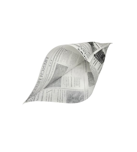 KIEL-PAK koperta powlekana ROŻEK mały 18x18cm nadruk GAZETA (_/25/200)