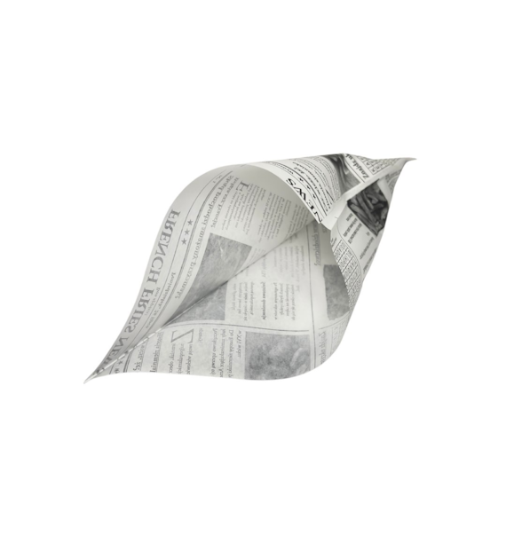 KIEL-PAK koperta powlekana ROŻEK mały 18x18cm nadruk GAZETA (_/25/200)