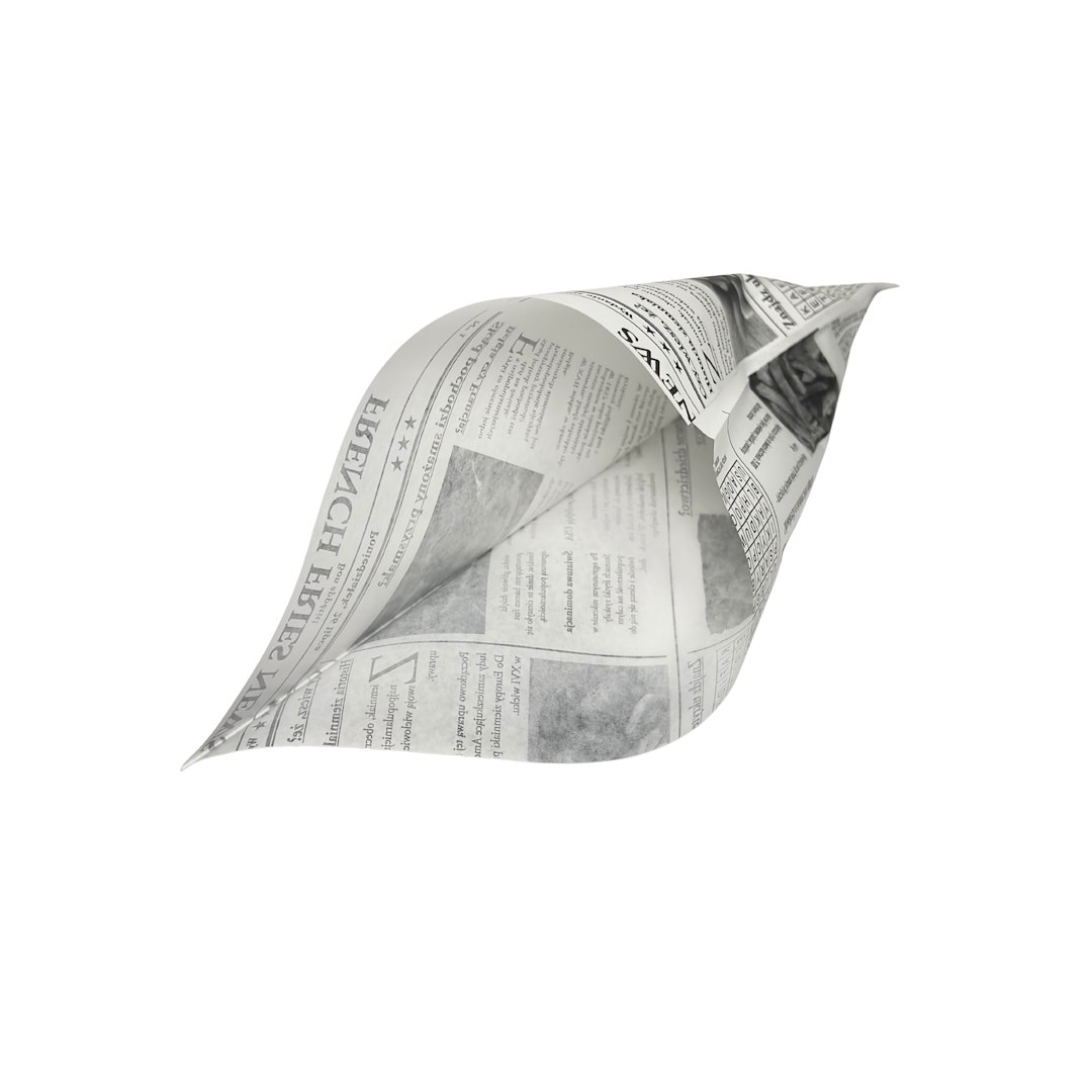 KIEL-PAK koperta powlekana ROŻEK mały 18x18cm nadruk GAZETA (_/25/200)