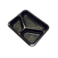 (REUSE) Pojemnik MAP3C 227x178x35 420/250/200ml trójdzielny CZARNY (42/4/80)