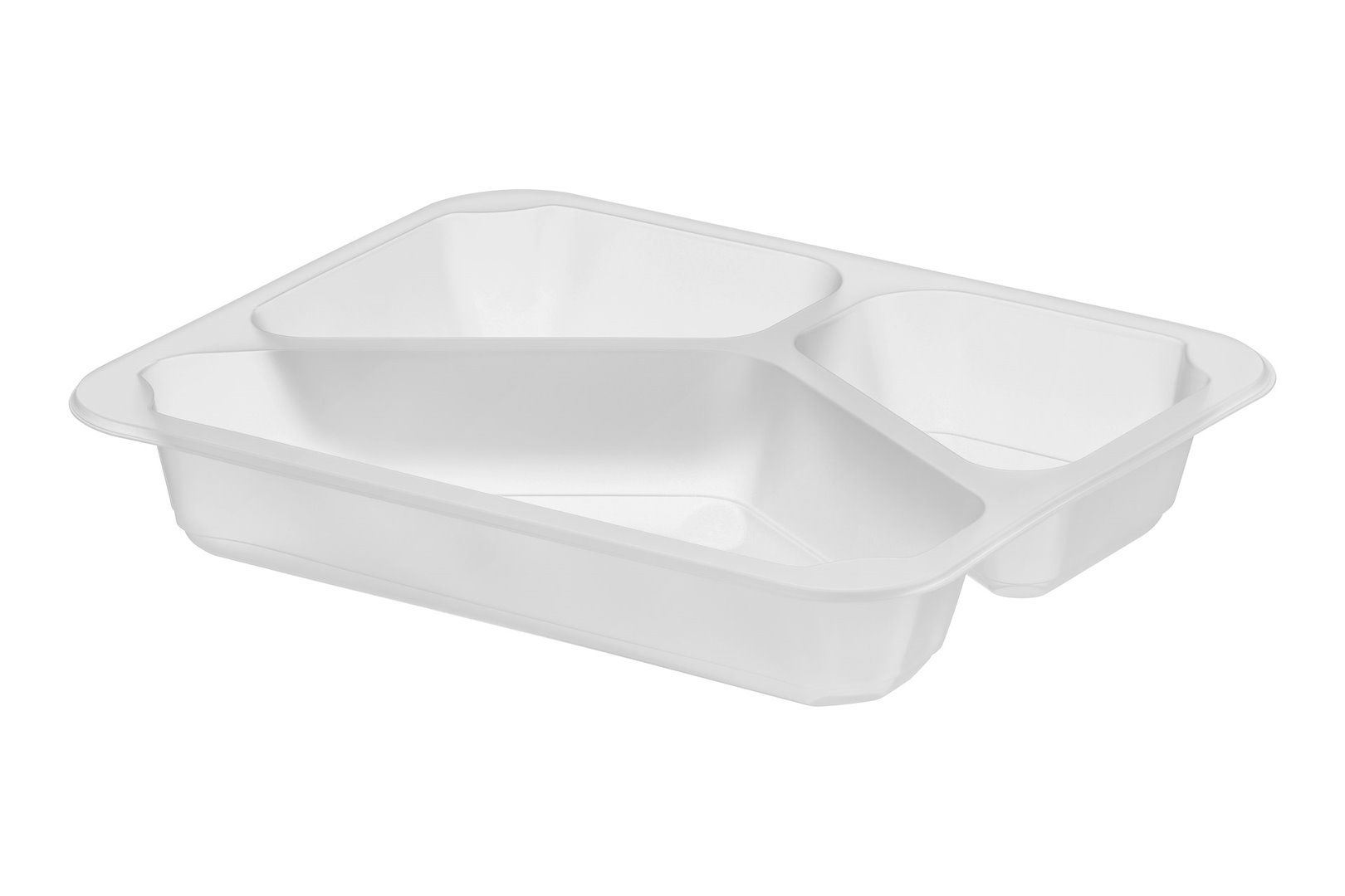 Pojemnik do zgrzewu trójdzielny B-227x178x40 MLECZNY (32(40)/10/50)