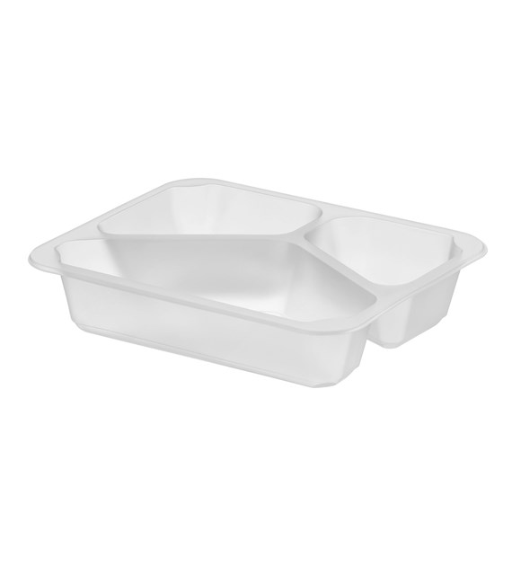 Pojemnik do zgrzewu trójdzielny B-227x178x50 MLECZNY (32(40)/8/50)