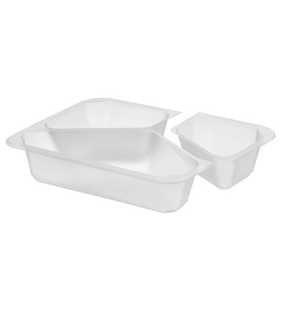 Pojemnik do zgrzewu PRF trójdzielny B-227x178x50 MLECZNY (32(40)/8/50)