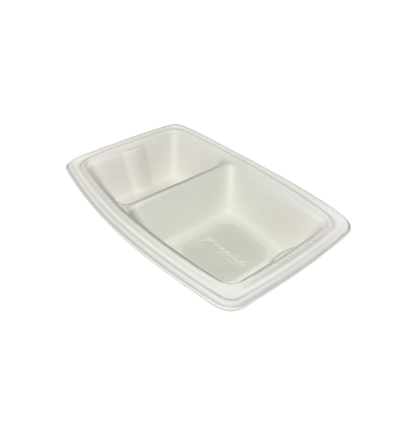 (EKO) Enjoy&Be Eco pojemnik z trzciny cukrowej dwudzielny 700ml 246x164x50mm (16/30/25)