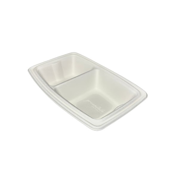(EKO) Enjoy&Be Eco pojemnik z trzciny cukrowej dwudzielny 700ml 246x164x50mm (16/30/25)