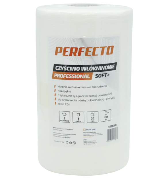 PERFECTO Czyściwo włókninowe Soft Plus, rolka 32cm, 60m, białe, 1W (720/6/1)
