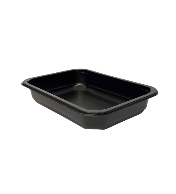 (REUSE) Pojemnik W1/601D 187x137x36 650ml CZARNY (12/8/80)