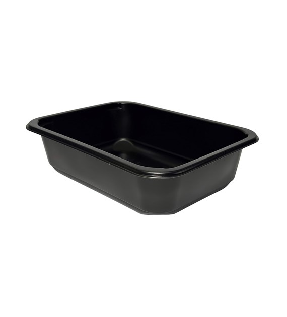 (REUSE) Pojemnik W1/602D 187x137x50 850ml CZARNY (12/8/80)