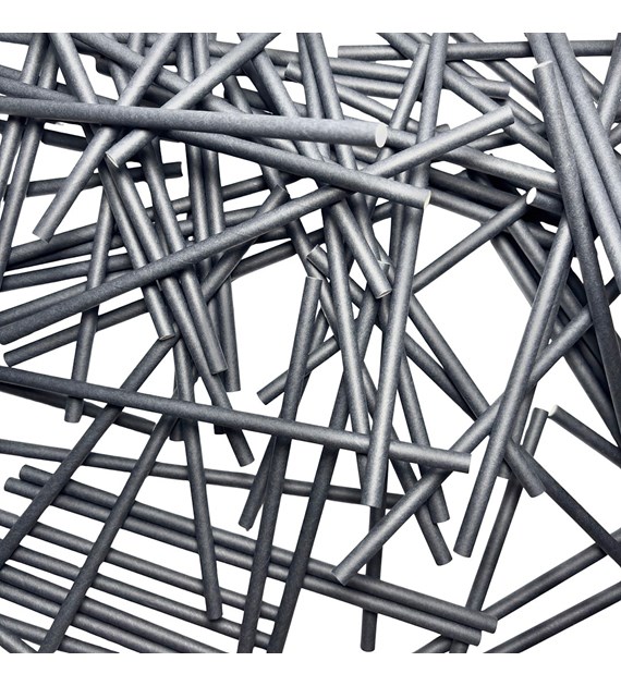 Love Nature słomka papierowa CZARNA fi8mm 25cm (_/30/100)