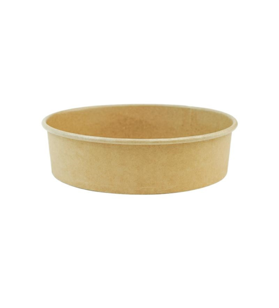 Pojemnik sałatkowy papierowy KRAFT fi150mm 750ml PLASTIC FREE (24/6/50)