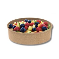 (EKO) Pojemnik sałatkowy papierowy KRAFT fi185mm 1100ml PLASTIC FREE (16/6/50)