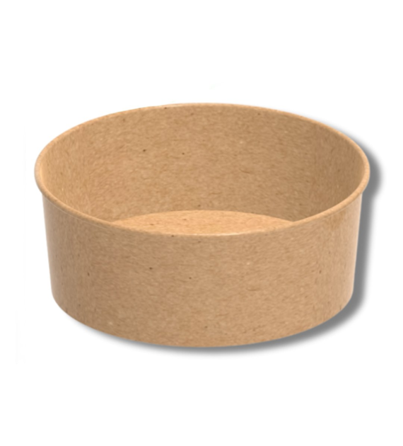 Pojemnik sałatkowy papierowy KRAFT fi185mm 1300ml PLASTIC FREE (16/6/50)