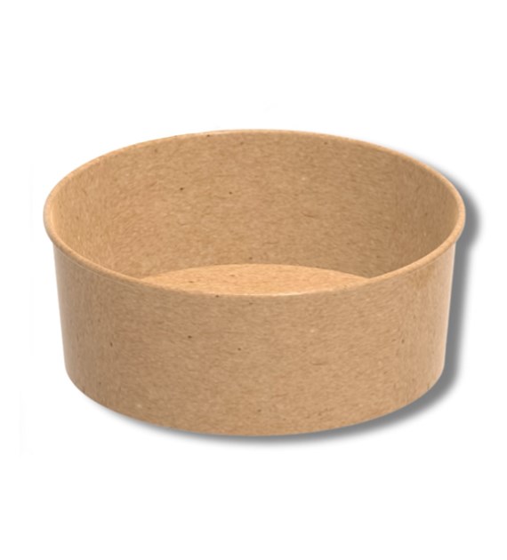 (EKO) Pojemnik sałatkowy papierowy KRAFT fi185mm 1300ml PLASTIC FREE (16/6/50)