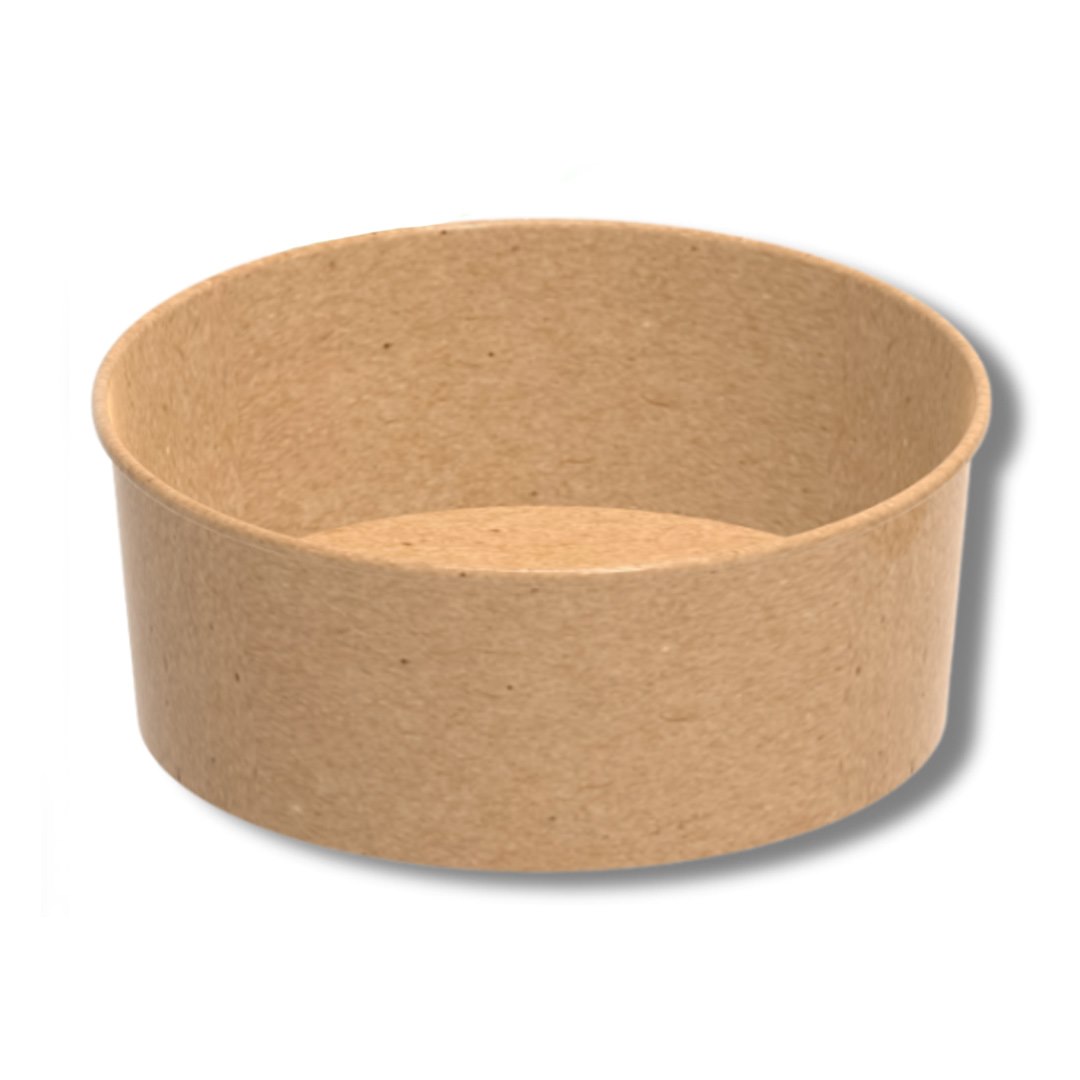 (EKO) Pojemnik sałatkowy papierowy KRAFT fi185mm 1300ml PLASTIC FREE (16/6/50)