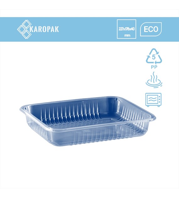 (REUSE) Pojemnik żebrowany W1/620R 227x178x40 1000ml TRANSPARENTNY (16/1/320)