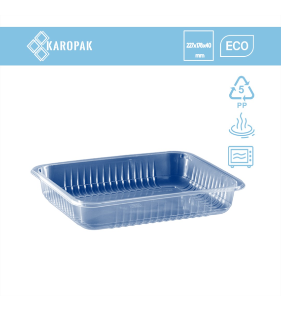 (REUSE) Pojemnik żebrowany W1/620R 227x178x40 1000ml TRANSPARENTNY (16/1/320)