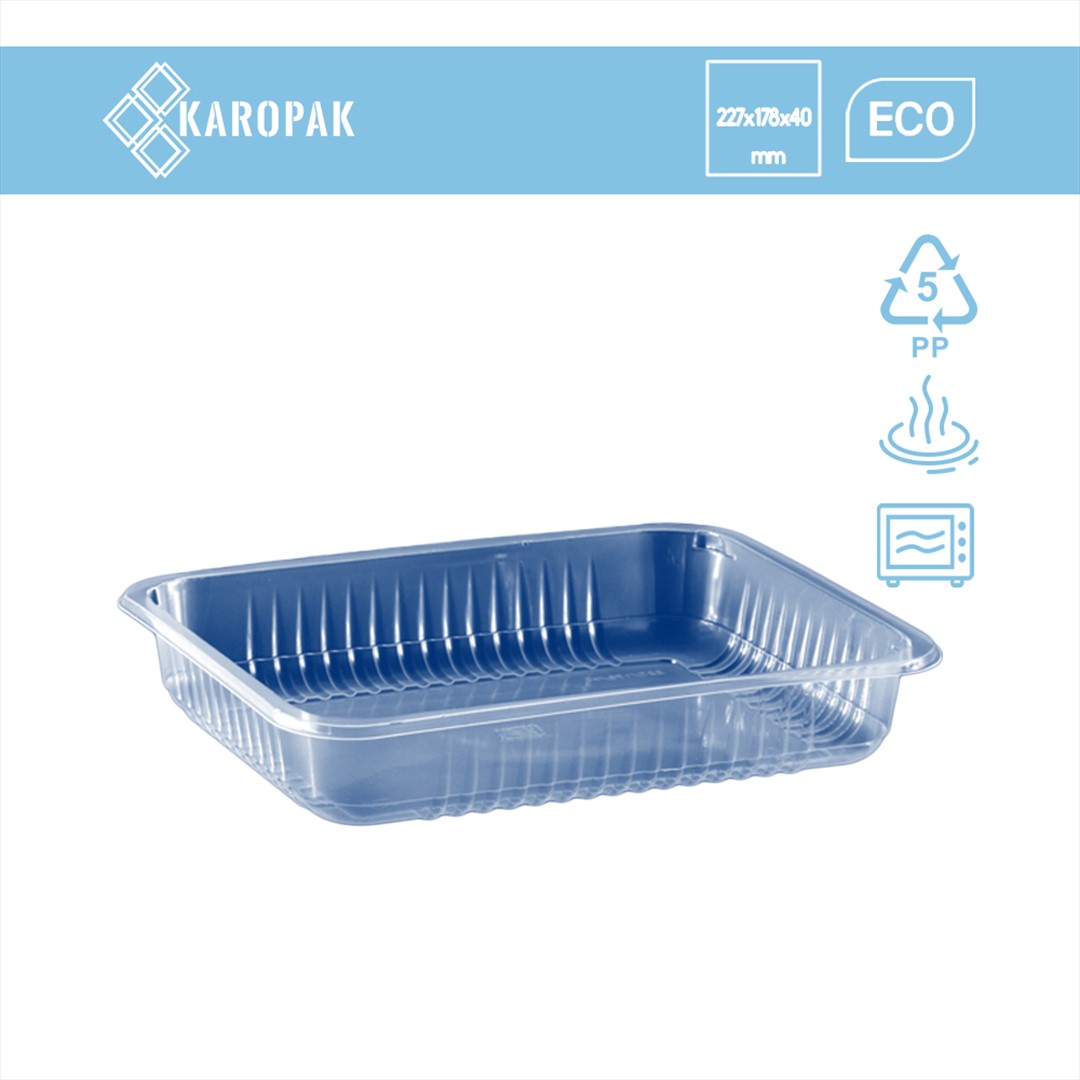 (REUSE) Pojemnik żebrowany W1/620R 227x178x40 1000ml TRANSPARENTNY (16/1/320)