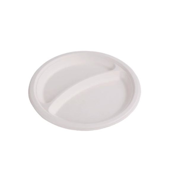 Love Nature talerz z trzciny cukrowej dwudzielny 23cm (50/10/50)