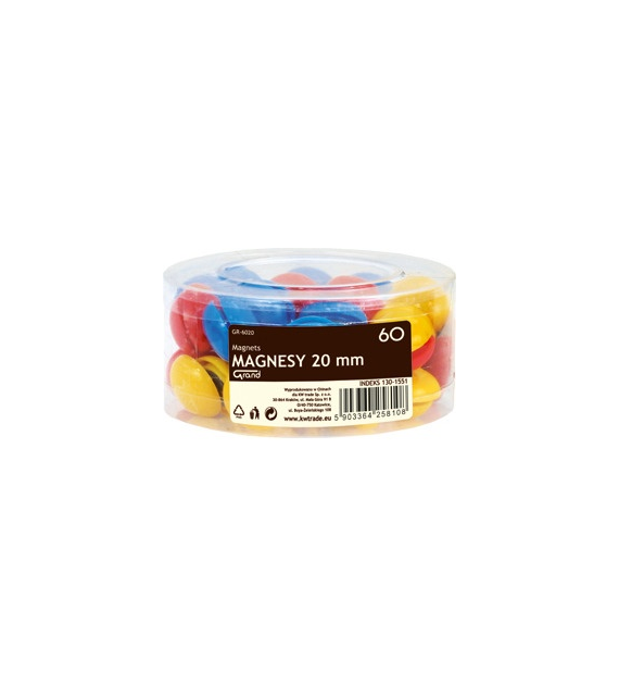 Magnesy 20mm 60szt
