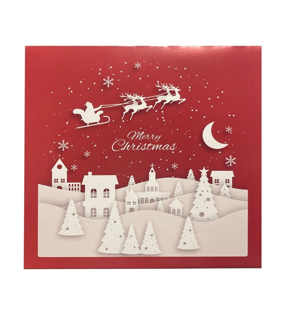 Merry Christmas pudełko zamykane 300X300X125  CZERWONE ŚWIĄTECZNE (_/8/10)