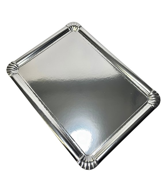 TACA PAPIEROWA 34x45,5cm SREBRNA (_/10/10)