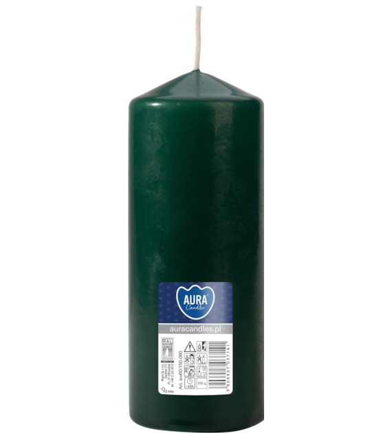 ŚWIECA WALEC BUTELKOWA ZIELEŃ 60x150 (_/6/1)
