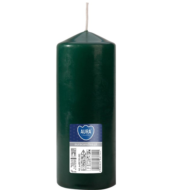 ŚWIECA WALEC BUTELKOWA ZIELEŃ 60x150 (_/6/1)