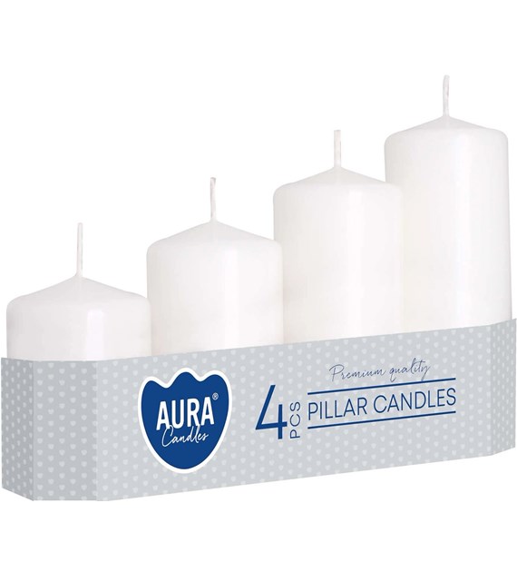 ŚWIECA WALEC BIAŁA 50mm ZESTAW (_/6/4)