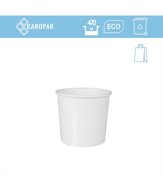 POJEMNIK PAPIEROWY ZUPA 470ml BIAŁY POWLEKANY (110/10/50)
