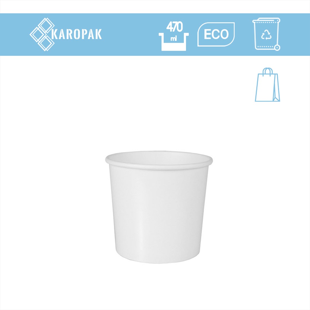 POJEMNIK PAPIEROWY ZUPA 470ml BIAŁY POWLEKANY (110/10/50)