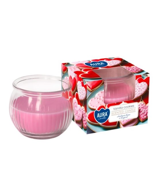 BISPOL świeca zapachowa w karbowanej baryłce  WANILIOWE CIASTECZKA  (_/6/1)