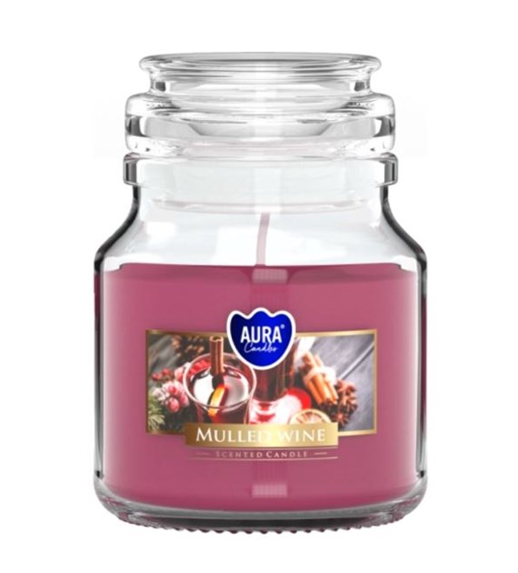 BISPOL świeca zapachowa w małym słoiku   grzane wino  28h (_/6/1)