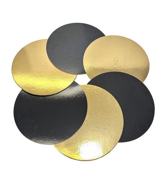 PODKŁAD OKRĄGŁY ZŁOTO-CZARNY GŁADKI 30cm 2400g (_/50/1)