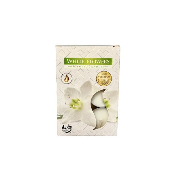 BISPOL Świeca podgrzewacz ''białe kwiaty'' (_/12/6)