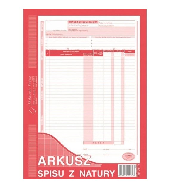 Arkusz spisu z natury A4 (48K)