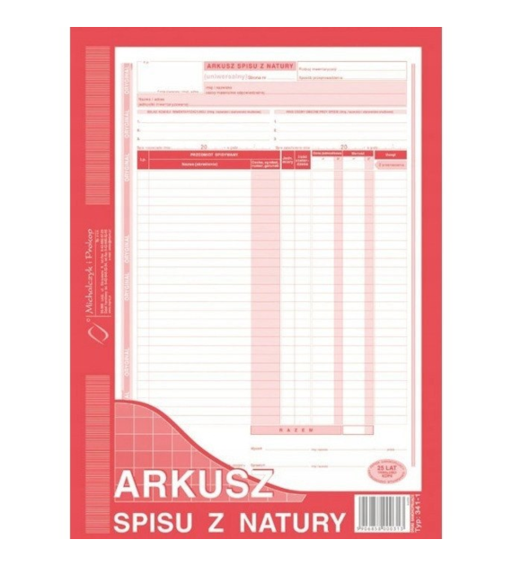 Arkusz spisu z natury A4 (48K)