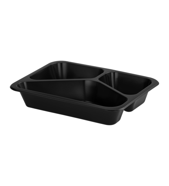 (REUSE) POJEMNIK DO ZGRZEWU TRÓJDZIELNY B-227x178x40 CZARNY (32(40)/10/50)