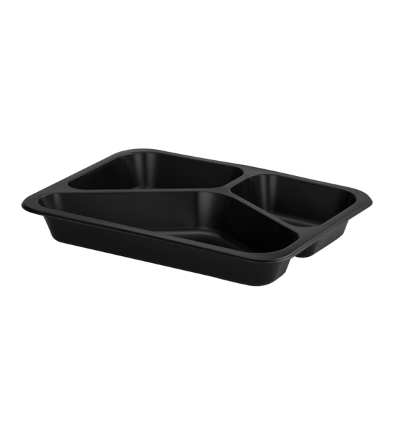 (REUSE) POJEMNIK DO ZGRZEWU TRÓJDZIELNY B-227x178x30 CZARNY LITE (32(40)/14/50)