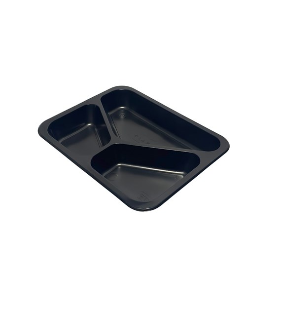 (REUSE) POJEMNIK DO ZGRZEWU TRÓJDZIELNY B-227x178x30 CZARNY LITE (32(40)/14/50)