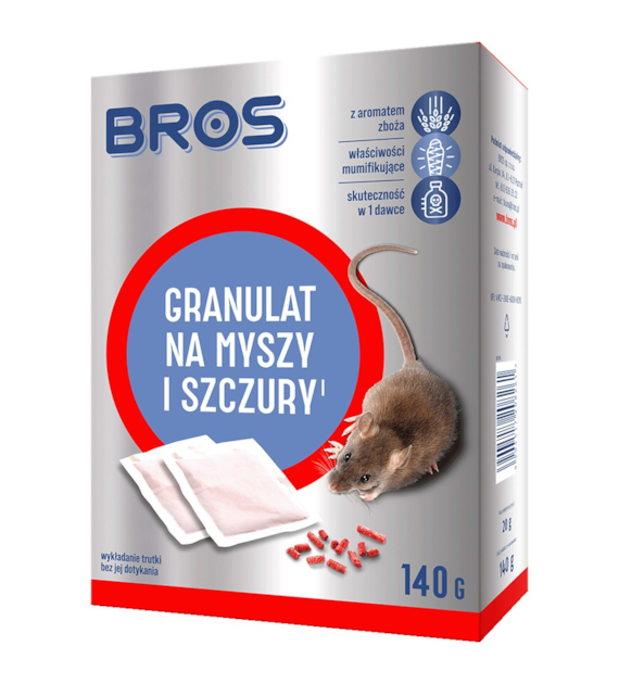 BROS Granulat na myszy i szczury 140g (_/12/1)