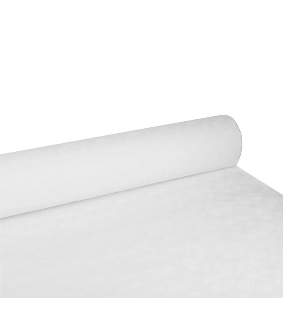 OBRUS PAPIEROWY W ROLCE 1,2x100M WYTŁOCZENIE DAMASZKOWE BIAŁY (_/3/1)