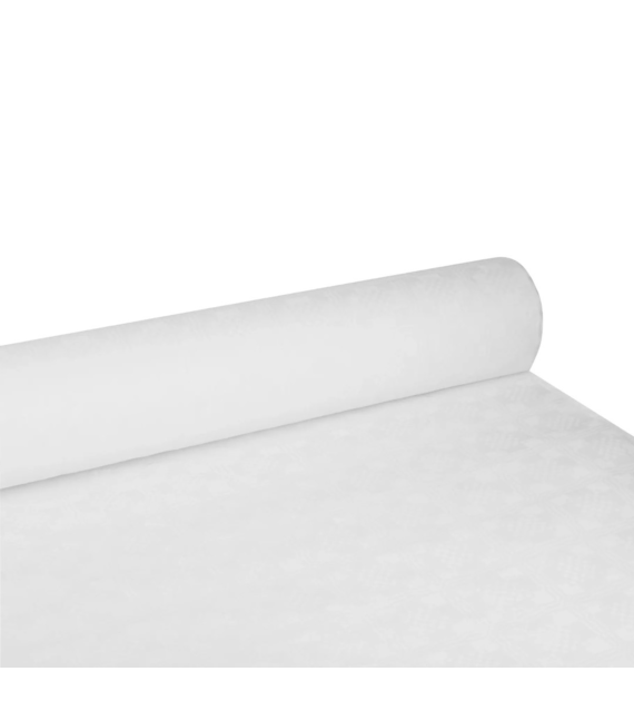OBRUS PAPIEROWY W ROLCE 1,2x100M WYTŁOCZENIE DAMASZKOWE BIAŁY (_/3/1)