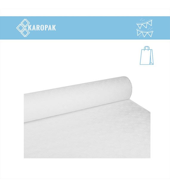 OBRUS PAPIEROWY W ROLCE 1,2x100M WYTŁOCZENIE DAMASZKOWE BIAŁY (_/3/1)
