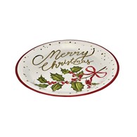 Talerze nadruk Merry Christmas 22,5cm (10szt)