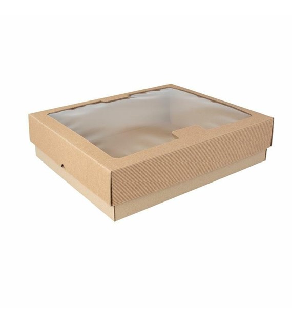 Pudełko cateringowe PARTY BOX premium z okienkiem 355x300x90mm (_/10/1) .
