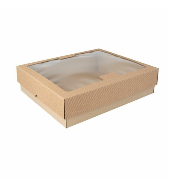 Pudełko cateringowe PARTY BOX premium z okienkiem 355x300x90mm (_/10/1) .